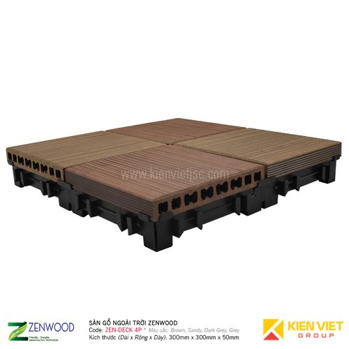 Sàn gỗ ngoài trời Zenwood ZEN-DECK 4P | 300X300mm