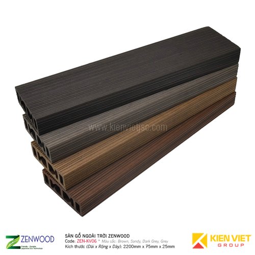 Sàn gỗ ngoài trời Zenwood ZEN-KV06 | 75x25mm