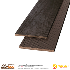 Thanh lam gỗ nhựa ngoài trời Awood AB151x10m 3D Socola
