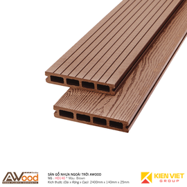Sàn gỗ nhựa ngoài trời Awood HD140x25mm Brown