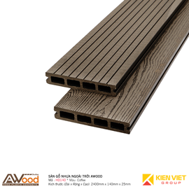 Sàn gỗ nhựa ngoài trời Awood HD140x25mm Coffee