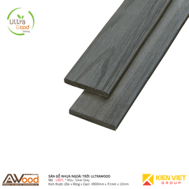 Ốp tường gỗ nhựa ngoài trời Awood UB71x10mm Silvery Grey