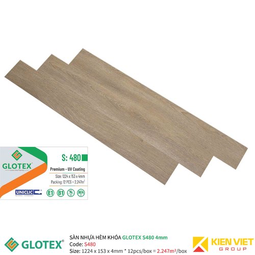 Sàn nhựa hèm khóa GLOTEX S480 | 4mm