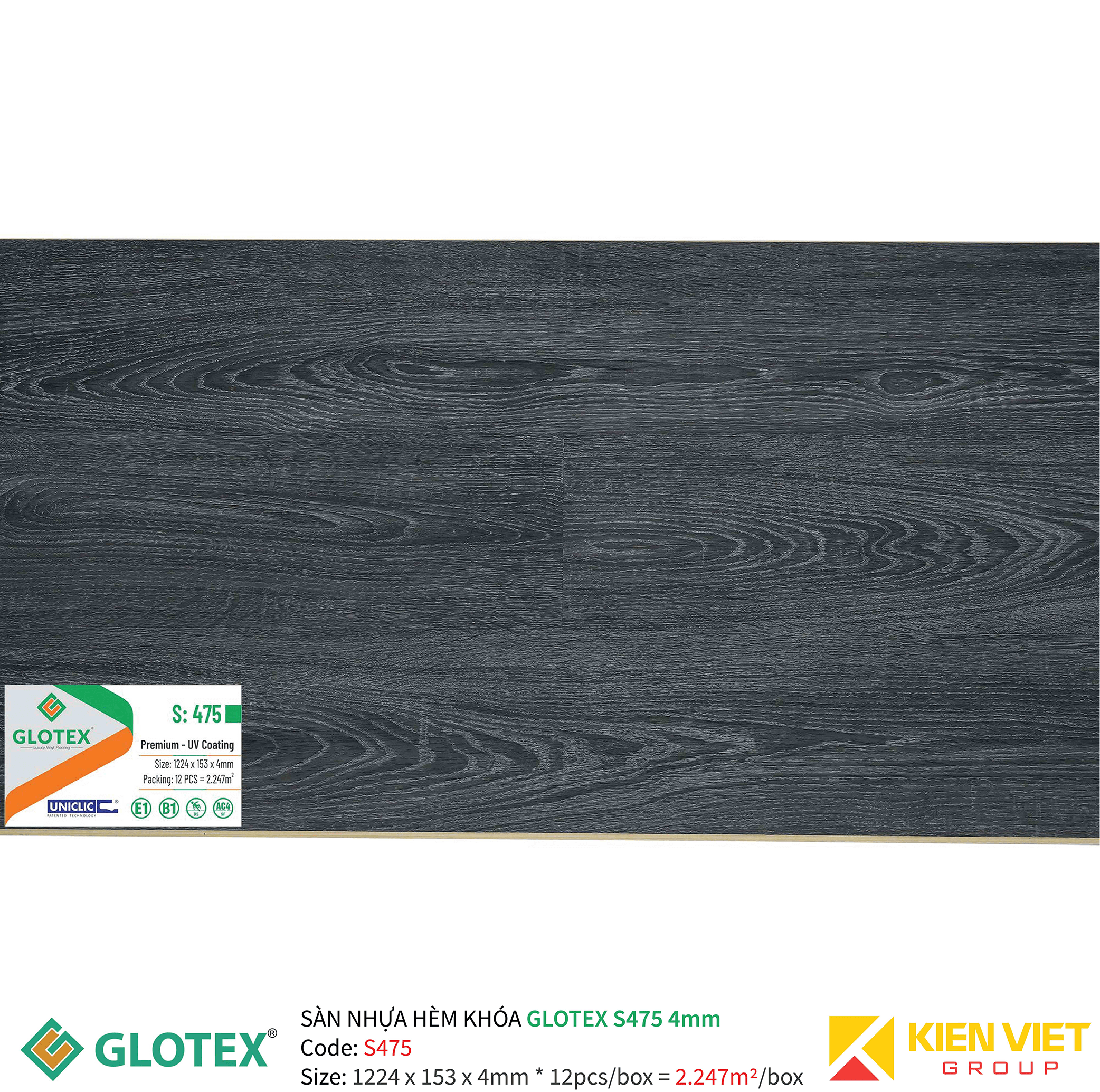 Sàn nhựa hèm khóa GLOTEX S475 - 4mm