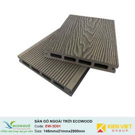 Sàn gỗ ngoài trời 3D rỗng EcoWood EW-3D01 | 145x21mm