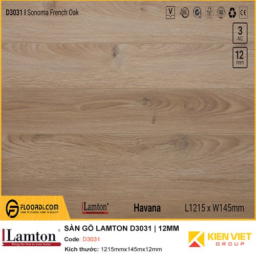 Sàn gỗ Lamton D3031 - 12mm