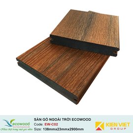 Sàn gỗ ngoài trời 2 lớp đặc EcoWood EW-C02 | 138x23mm 