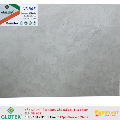 Sàn nhựa hèm khóa vân đá GLOTEX VD905 - 4mm