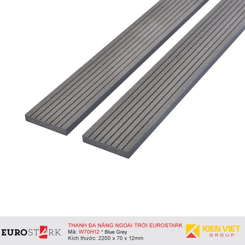 Sàn gỗ ngoài trời thanh đa năng EuroStark EU-W70H12 Xám Đen