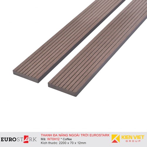 Sàn gỗ ngoài trời thanh đa năng EuroStark EU-W70H12 Coffee