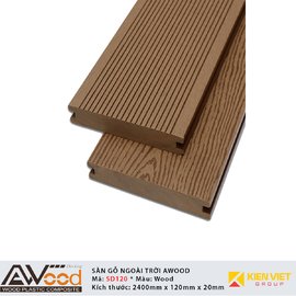 Sàn gỗ nhựa ngoài trời Awood SD120x20mm Wood