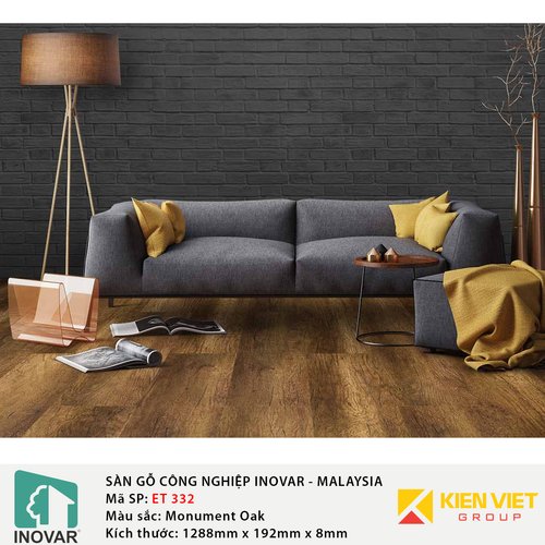 Sàn gỗ công nghiệp Inovar - Malaysia ET332 Monument Oak | 8mm