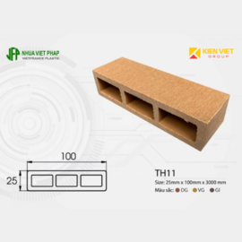 Thanh hộp gỗ nhựa ngoài trời Việt Pháp TH11 | 25x100x3000mm