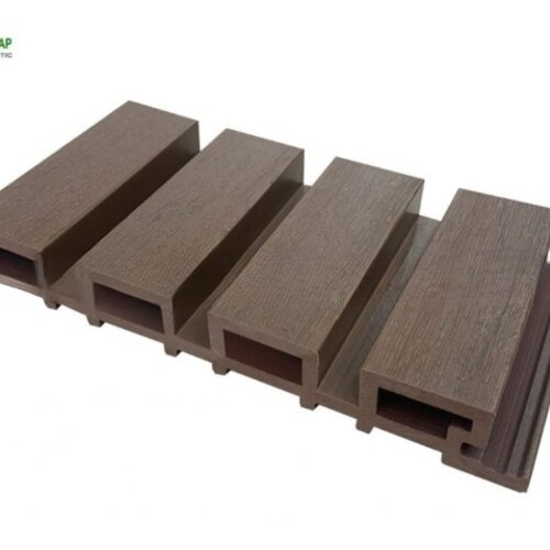 Tấm ốp tường gỗ nhựa ngoài trời 02 lớp 4 sóng W2L02.3.0 | 28x220x3000mm