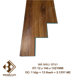 Sàn gỗ công nghiệp Besttech Floor BT61 | 12x146x1221mm