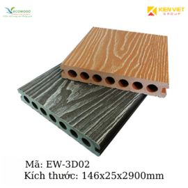 Sàn gỗ ngoài trời 3D EW-3D02 | 146x25x2900mm