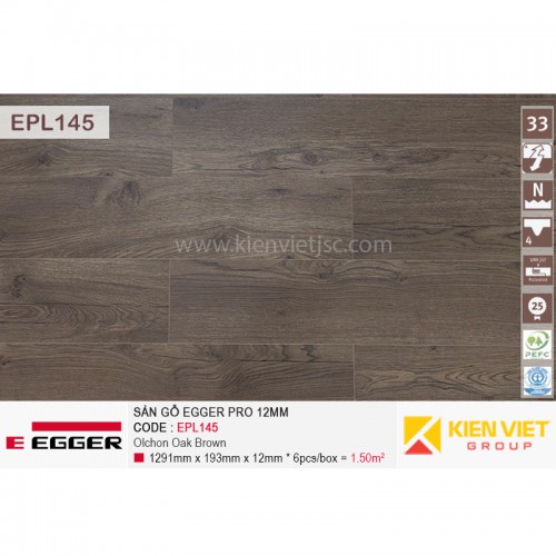 Sàn gỗ Egger Pro EPL145 Olchon Oka Brown | 12mm
