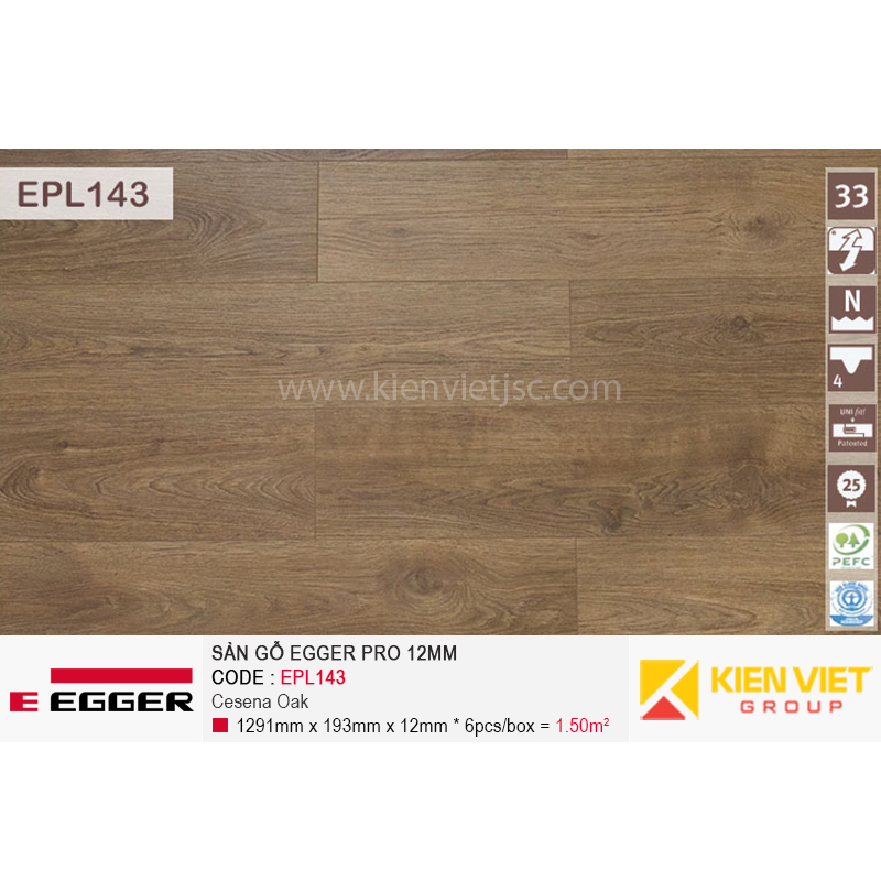 Sàn gỗ Egger Pro EPL143 12mm